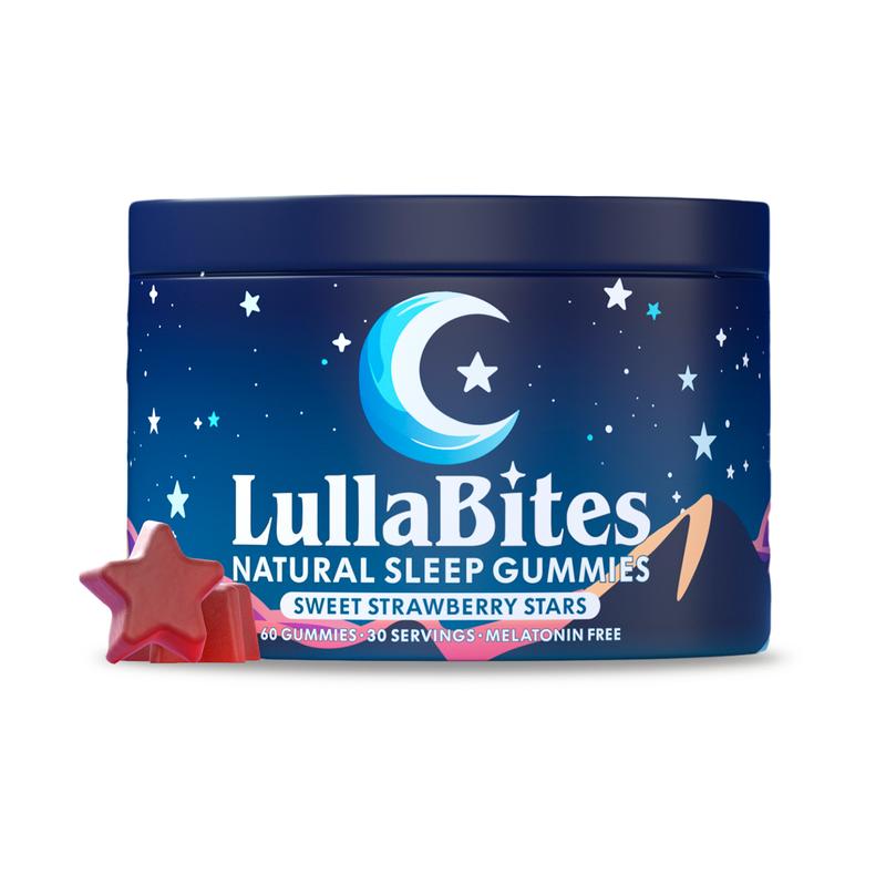 LullaBites Natural Sleep Gummies - 30 Servings -Sweet Strawberry Stars