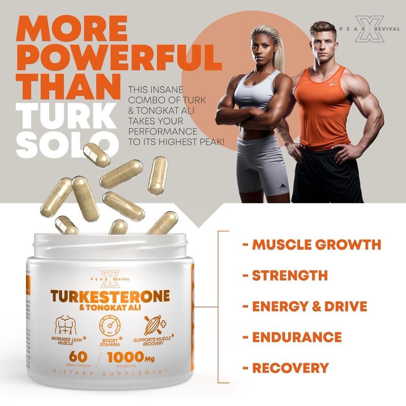Turkesterone & Tongkat Ali Supplement 1000mg Per Serving