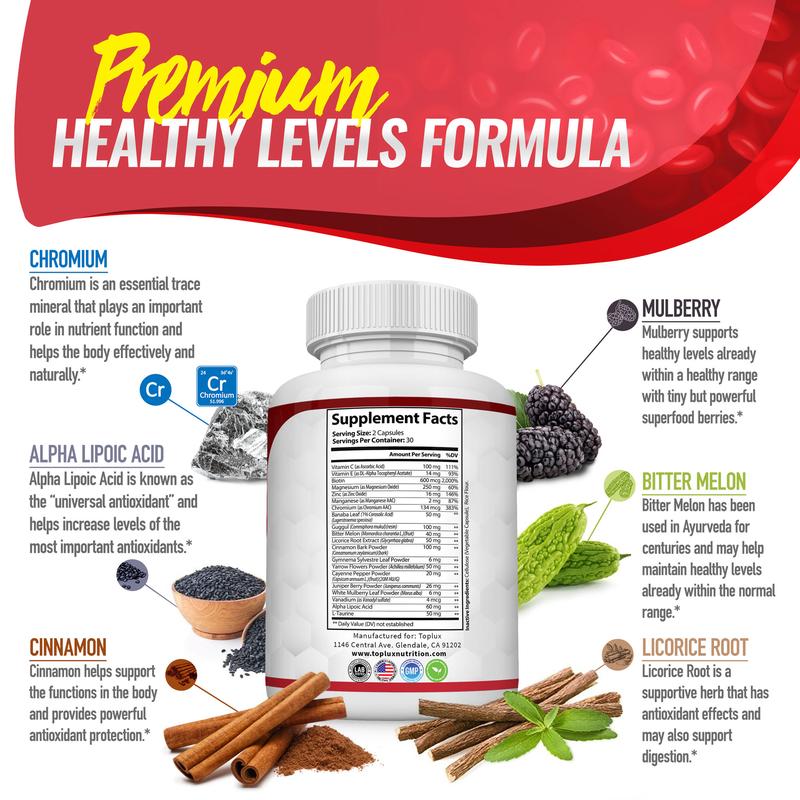 Blood Sugar Complex 20 Vitamins & Minerals Support Overall Health