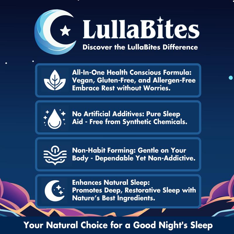 LullaBites Natural Sleep Gummies - 30 Servings -Sweet Strawberry Stars