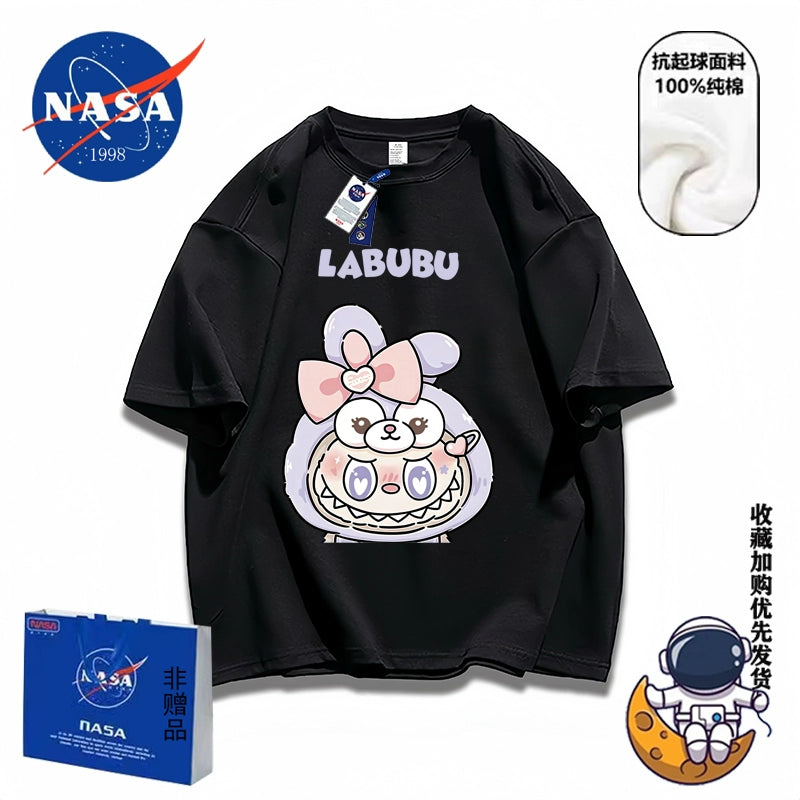 POP MART labubu star Kabi short-sleeved men's and women's summer pure cotton loose and versatile T-shirt dopamine