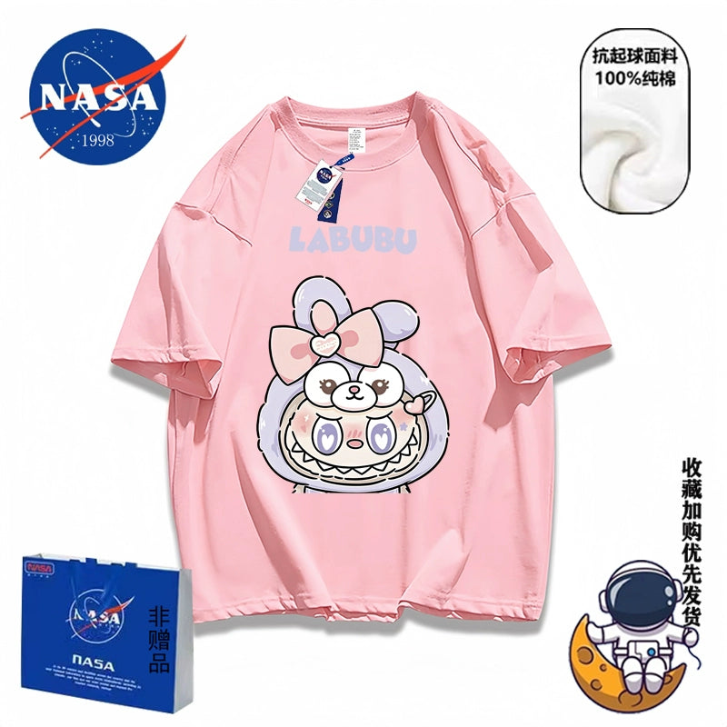 POP MART labubu star Kabi short-sleeved men's and women's summer pure cotton loose and versatile T-shirt dopamine