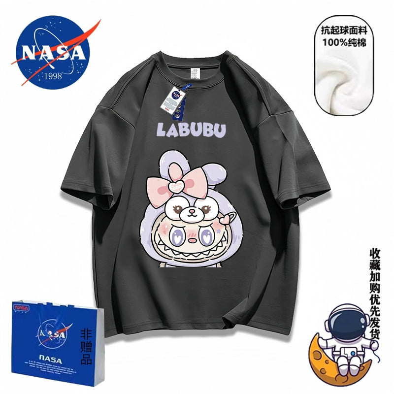 POP MART labubu star Kabi short-sleeved men's and women's summer pure cotton loose and versatile T-shirt dopamine